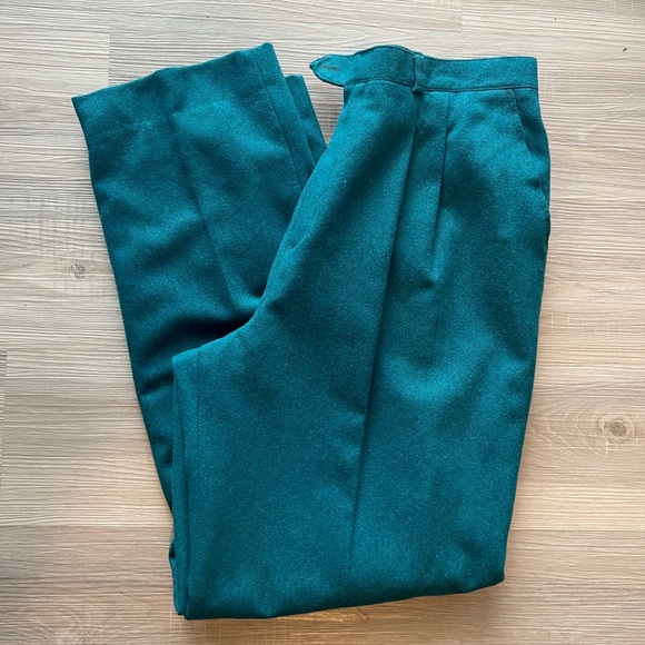 Strada Teal Women's Wool Trousers - Picture 1 of 6